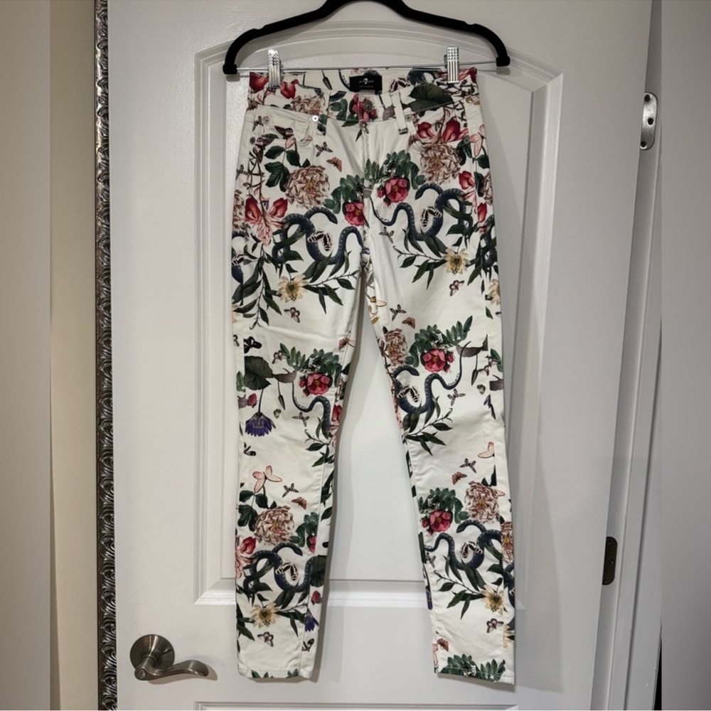 7 For All Mankind Floral Women Jeans - Snake Floral Print